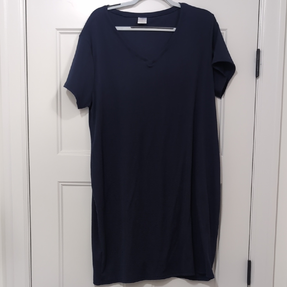 Classic Navy V-Neck Dress